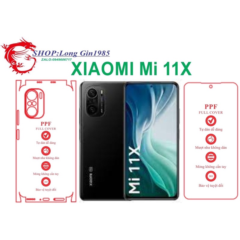 Xiaomi Mi 11X miếng dán trong Ppf mặt sau và mặt trước chống va đập chống trầy xước