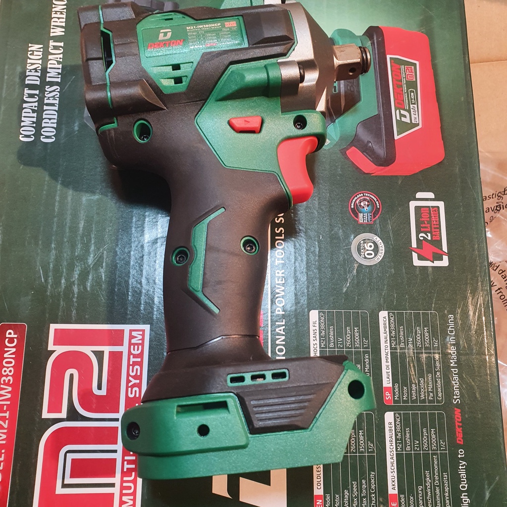 Máy siết bulong 21V 380Nm 1/2 Dekton  Model M21-IW380NCP