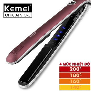 Máy duỗi tóc KEMEI KM-2203 điều chỉnh 4 mức nhiệt độ thông minh chuyên dùng để duỗi, là, ép thẳng, uốn cụp đuôi