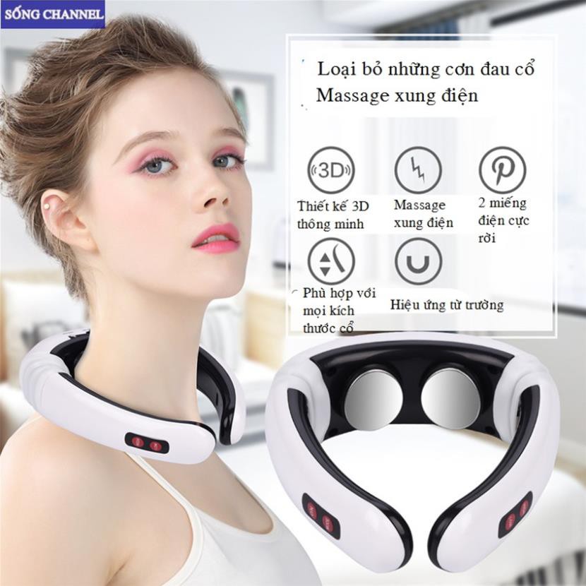 Máy massa xung điện giảm đau cổ vai gáy Cervical Vertebra Chữ C cao cấp- hiệu quả giảm đau, thư giãn-Freeship ..