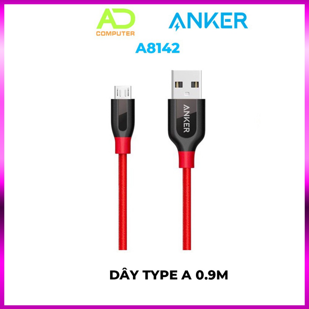 Cáp sạc ANKER PowerLine+ Micro USB dài 0.9m kèm bao da- A8142