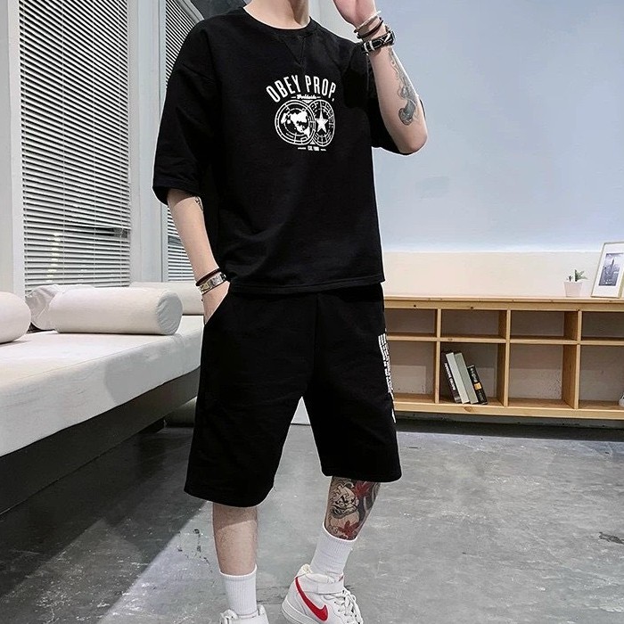 Bộ Thun Nam, Set Bộ Quần Áo Mùa Hè Hot Trend Phong Cách Hàn Quốc Chất Liệu Thun Cotton Thoáng Mát - BN288 - Shopmens | BigBuy360 - bigbuy360.vn