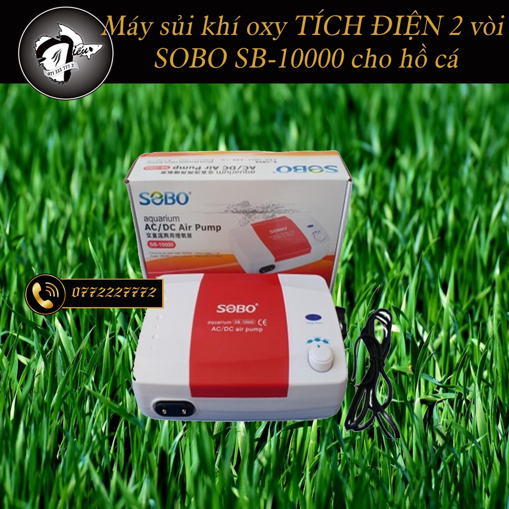  Máy sủi khí oxy TÍCH ĐIỆN 2 vòi SOBO SB-10000 cho hồ cá