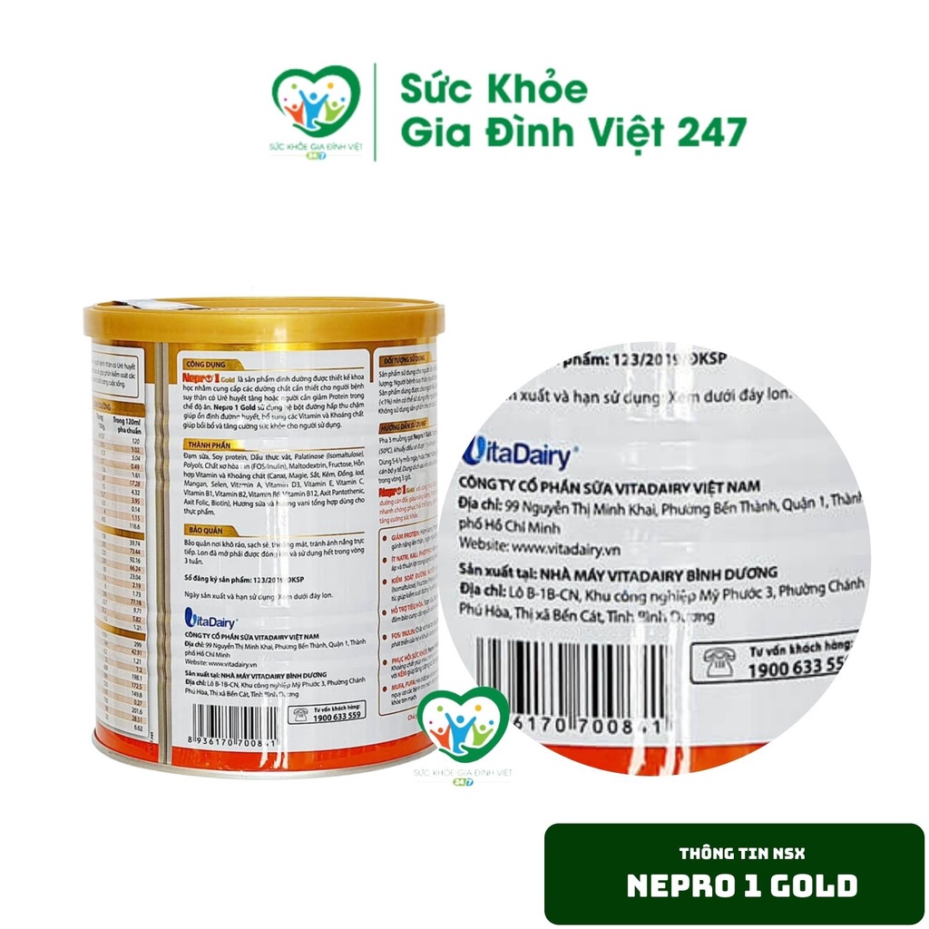 Combo 10 Hộp Sữa Nepro 1 Gold 400G - Sữa Dành Cho Người Bị Thận Có URE Huyết Tăng Bị Tiểu Đường suckhoegiadinhviet247