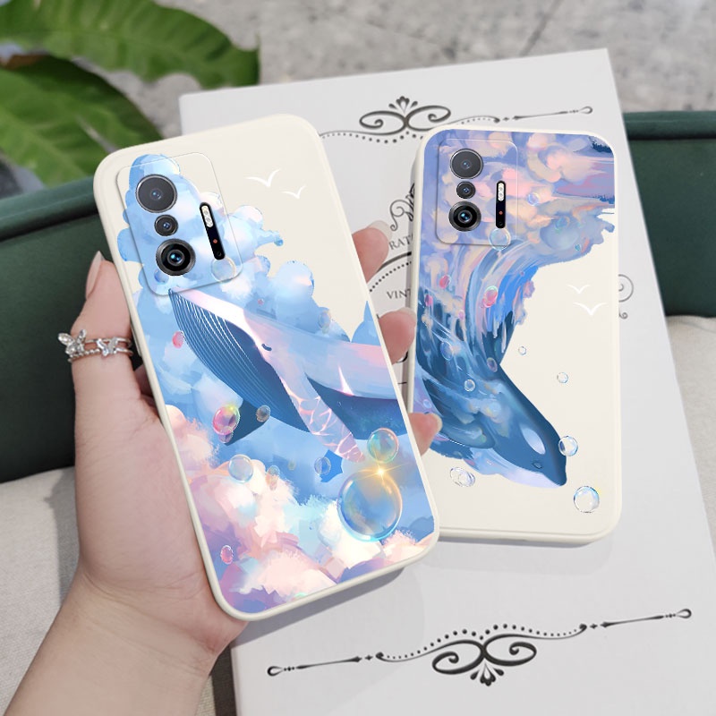 Bao Da Điện Thoại Hình Cá Voi Cho xiaomi mi 13t 12t 11t 10t pro lite mi 9t pro Ốp