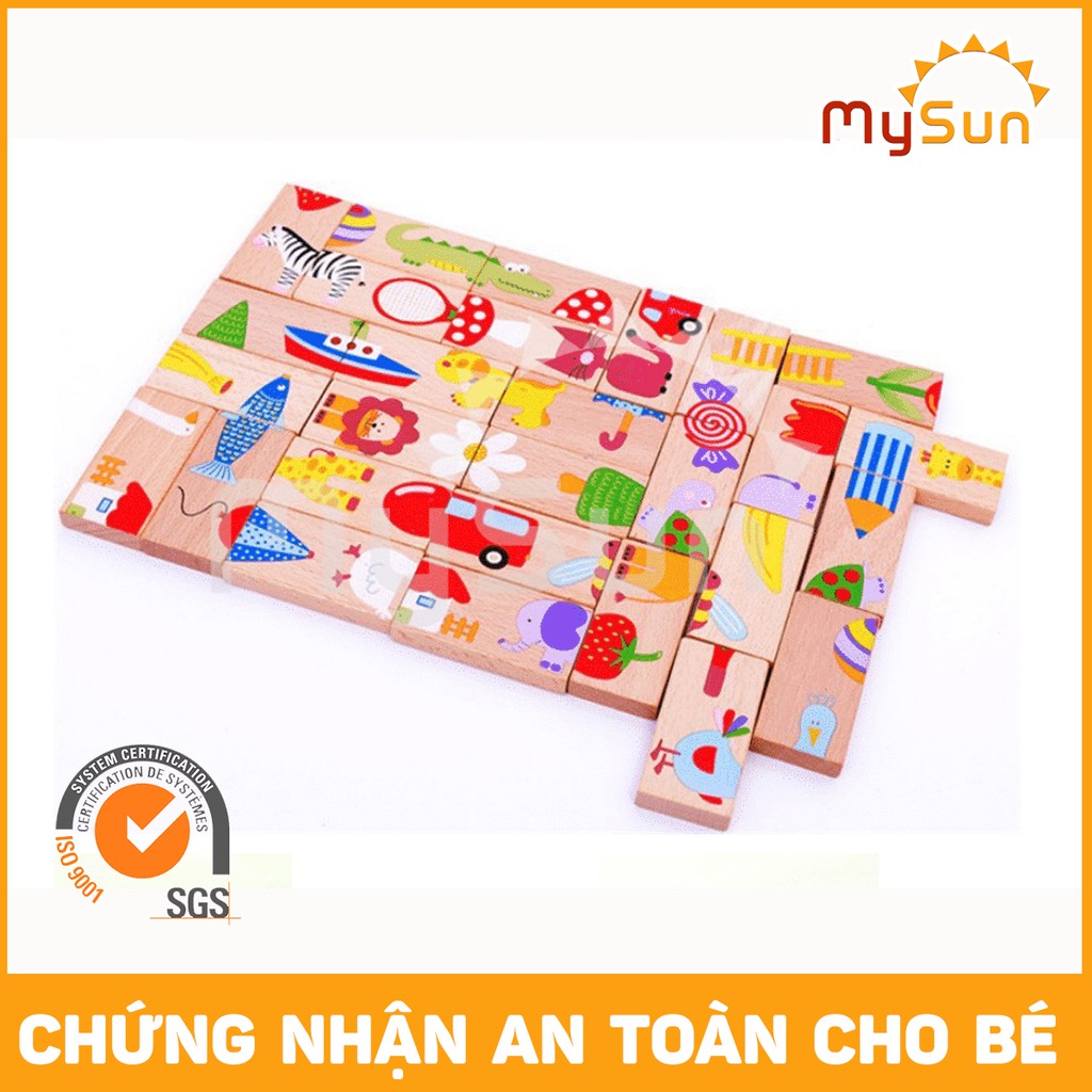 Domino Gỗ 🌸FREESHIP🌸 cho bé số toán học | Đồ chơi xếp hình thông minh trẻ em bằng gỗ cho bé 1 2 3 4 5 tuổi - MYSUN