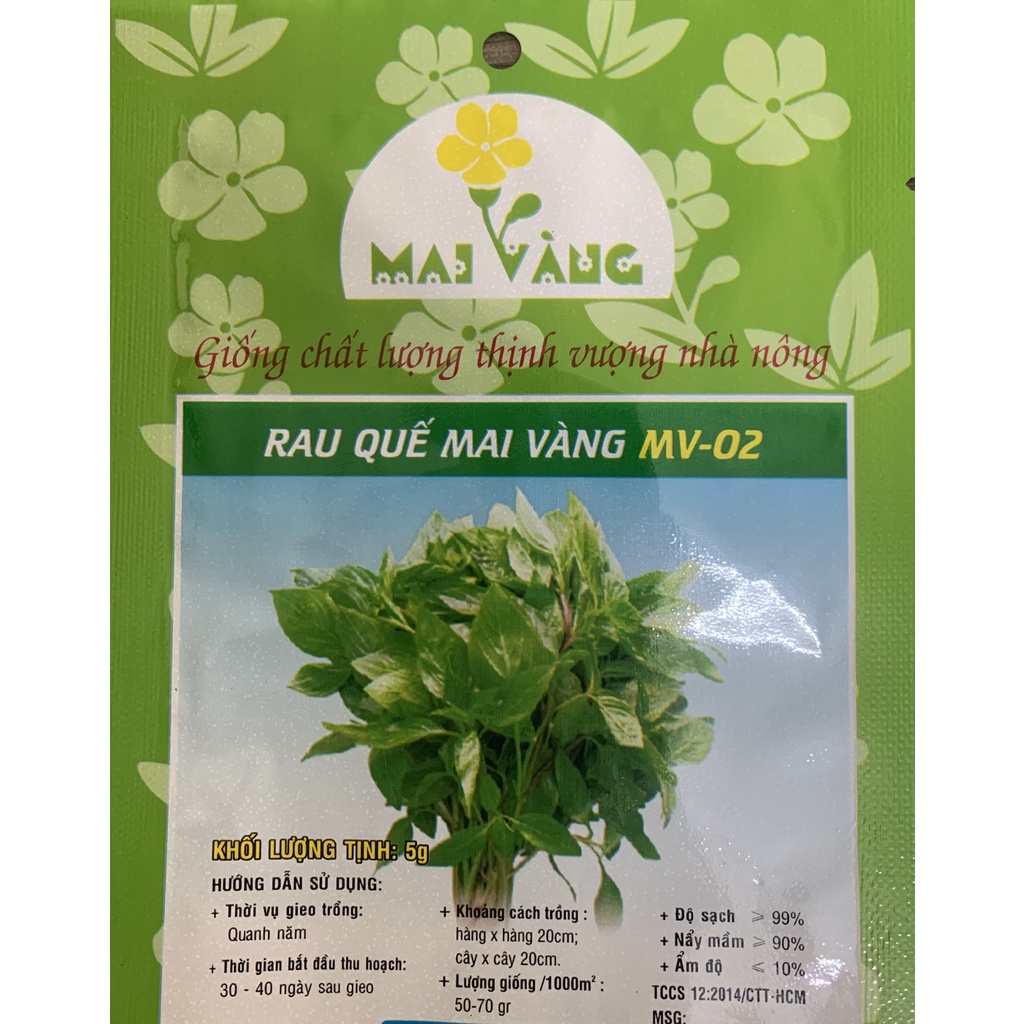 Hạt Giống trồng rau tại nhà: Ngò Gai, Mồng Tơi, Rau Dền 3 Màu, Rau Quế, Rau Tần Ô