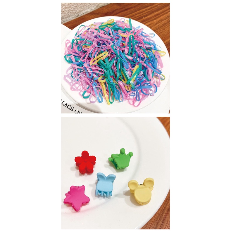 PVN50828 SET 500 CHUN BUỘC VÀ 25 KẸP TÓC NHÍ CHO BÉ GÁI Giá Rẻ