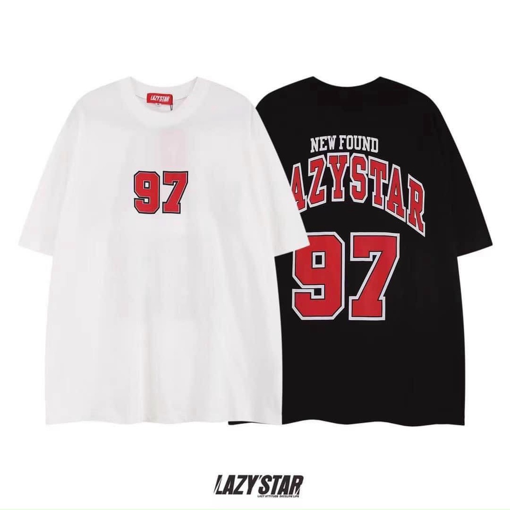 Áo thun tay lỡ Lazy star 97 Black áo thun nam nữ kun shop
