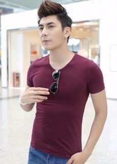 Áo thun cổ tim form body Áo thun nam