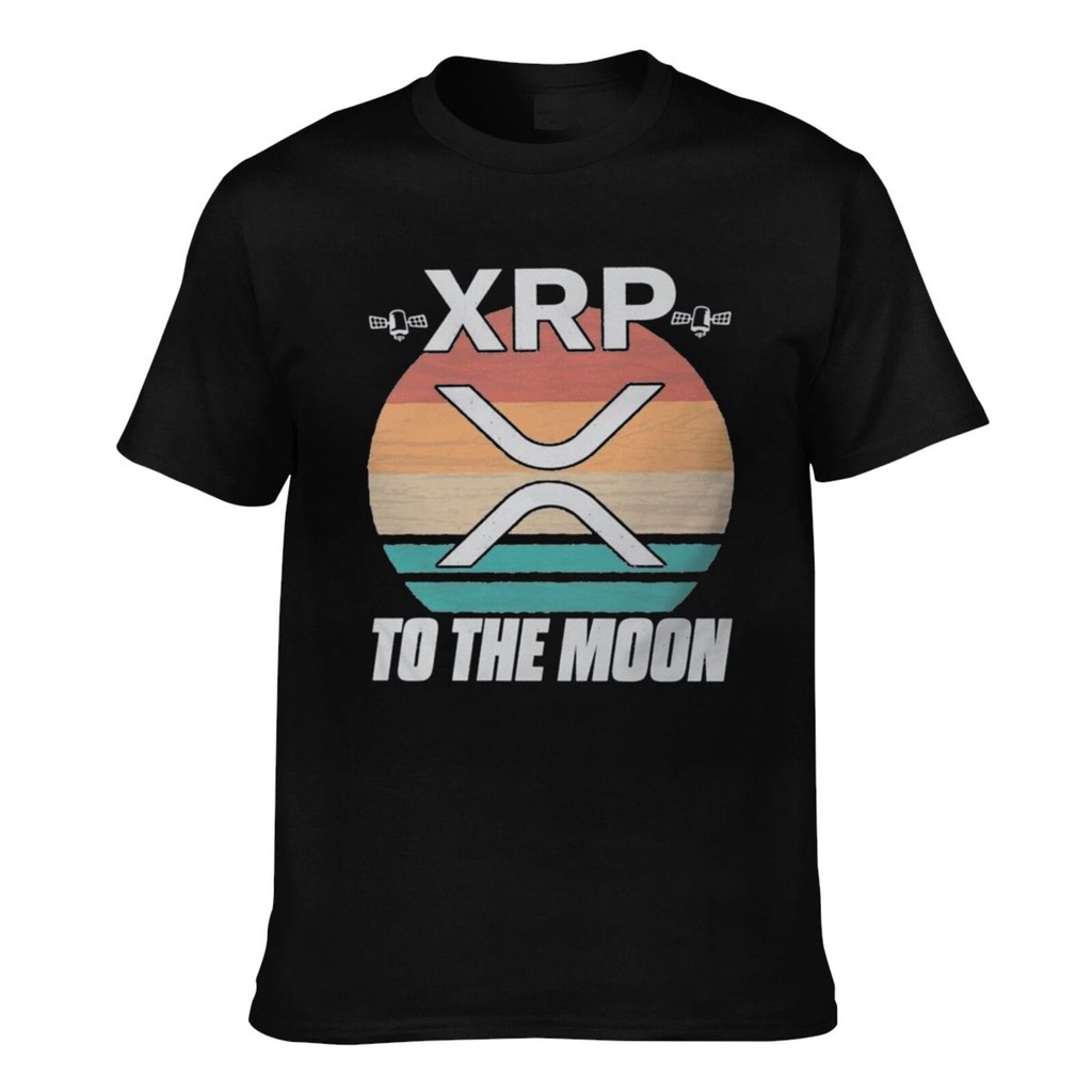 Tiền điện tử Crypto Miner Ripple Xrp Retro Sunset Blockchain Áo thun Cotton nam Crypto