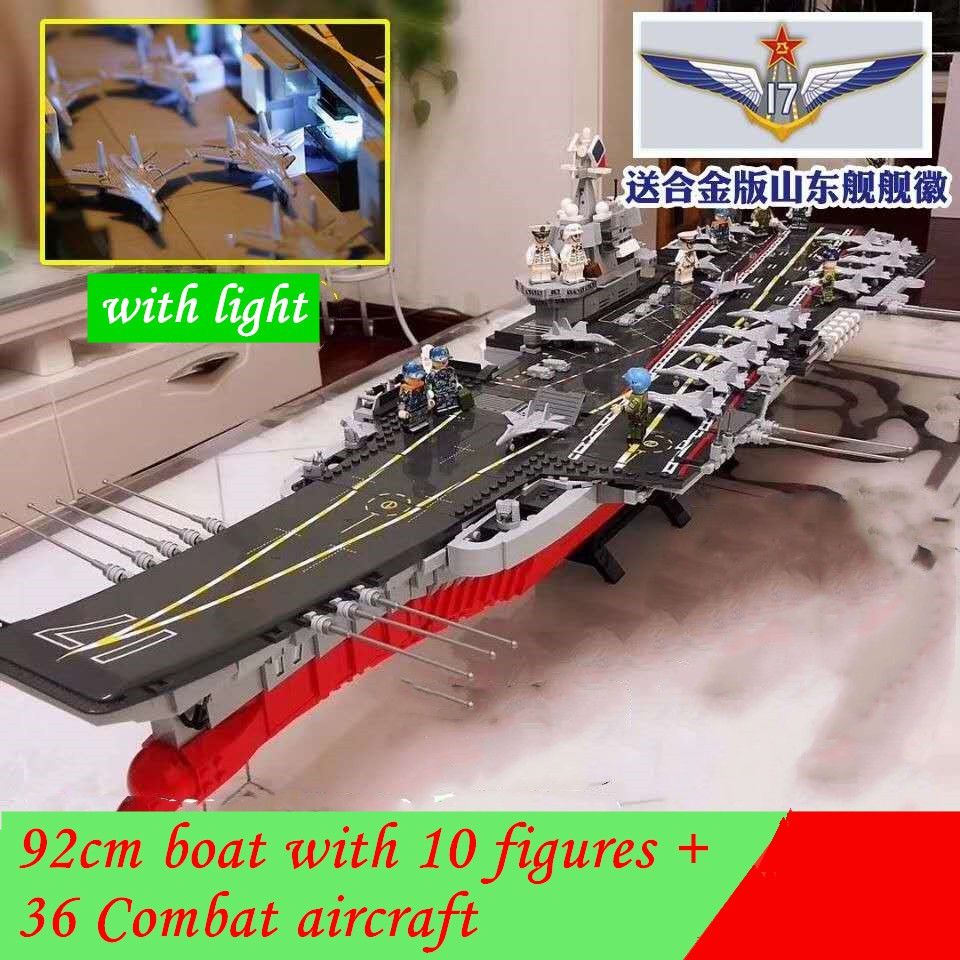 Đồ chơi Lắp ghép Mô hình Military Aircraft Fighter Carrier Ship Sembo 202001 Army MOC Battleship boat Tàu chiến