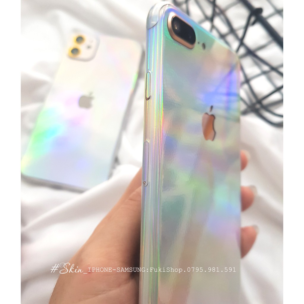 IPHONE]Tấm Dán Skin mặt sau FULL VIỀN Hologram Rainbow Cho 5 6 7 8 6plus 7plus 8plus X XS XR XSMAX 11 PRO MAX 12 PRO MAX