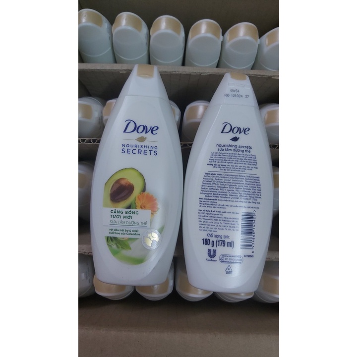 Sữa tắm dưỡng thể với chiết xuất thiên nhiên Dove dưỡng da căng bóng thư giãn 180g