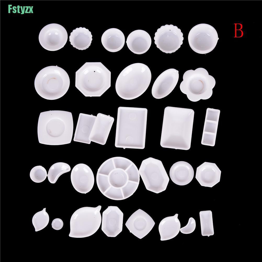 fstyzx 10-15pcs/lot plate cup dish bowl tableware set Dollhouse Miniature Toy