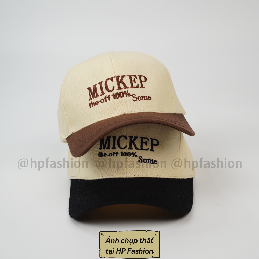 Mũ lưỡi trai ❤️ Nón kết phối màu thêu chữ MICKEP chất kaki cao cấp form unisex nam nữ N88 - Happy Style