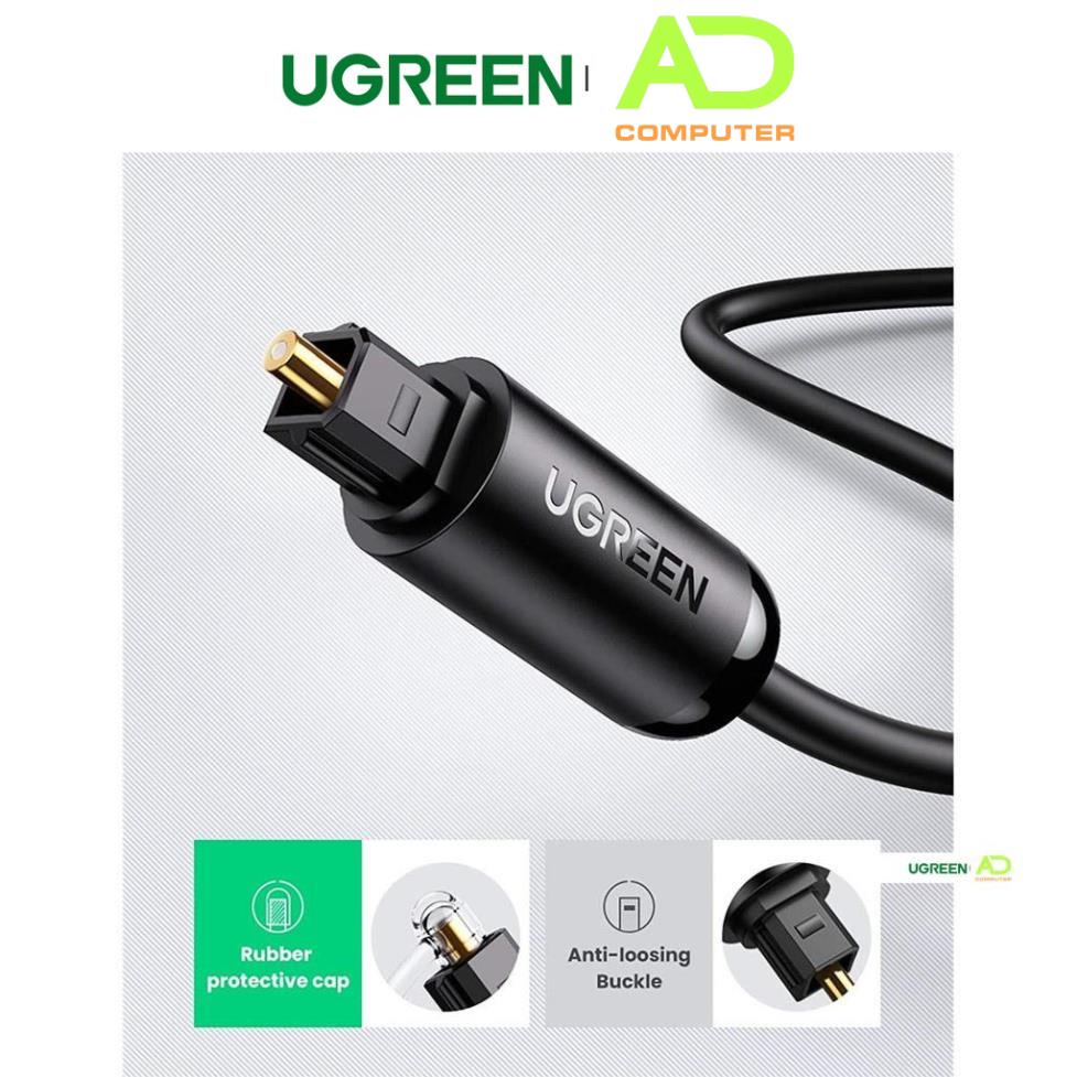 Cáp audio quang Toslink Optical hỗ trợ âm thanh 5.1/ 7.1 dài 1-3m UGREEN 70890 - Hàng phân phối chính hãng