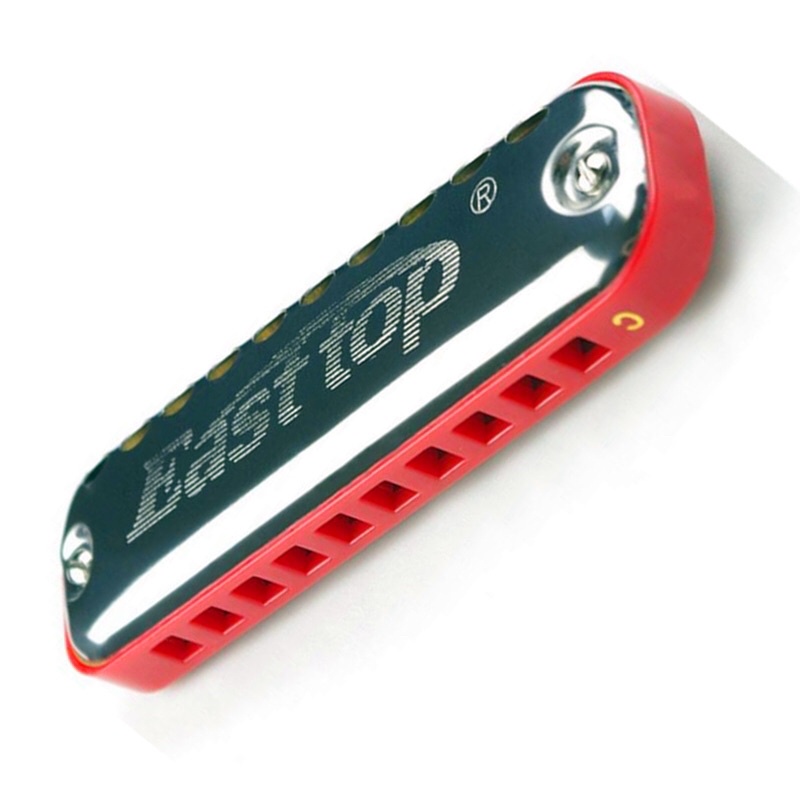 Kèn Harmonica 10 lỗ Easttop T10-1 màu đỏ