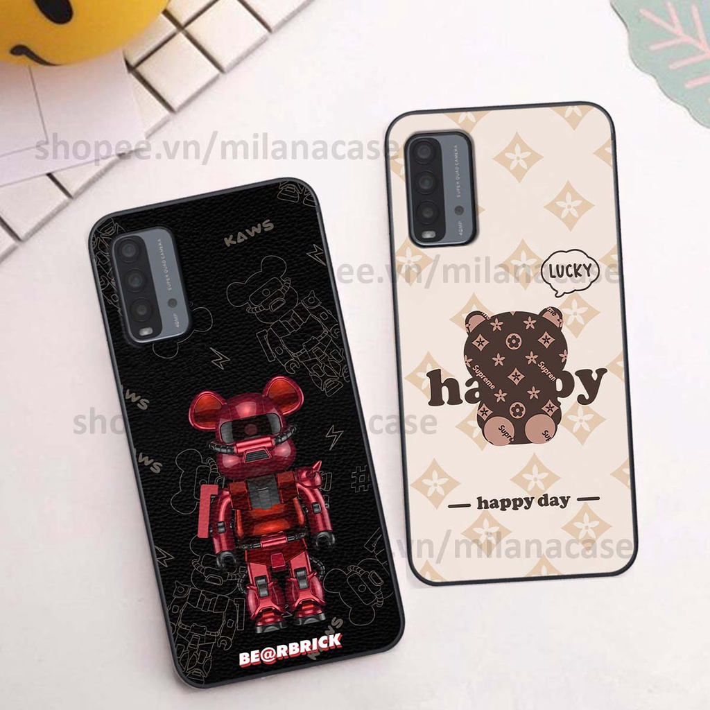 Ốp Xiaomi Redmi 9T gấu be@rBrick gấu Teddy Kaws siêu đẹp, phong cách, cá tính