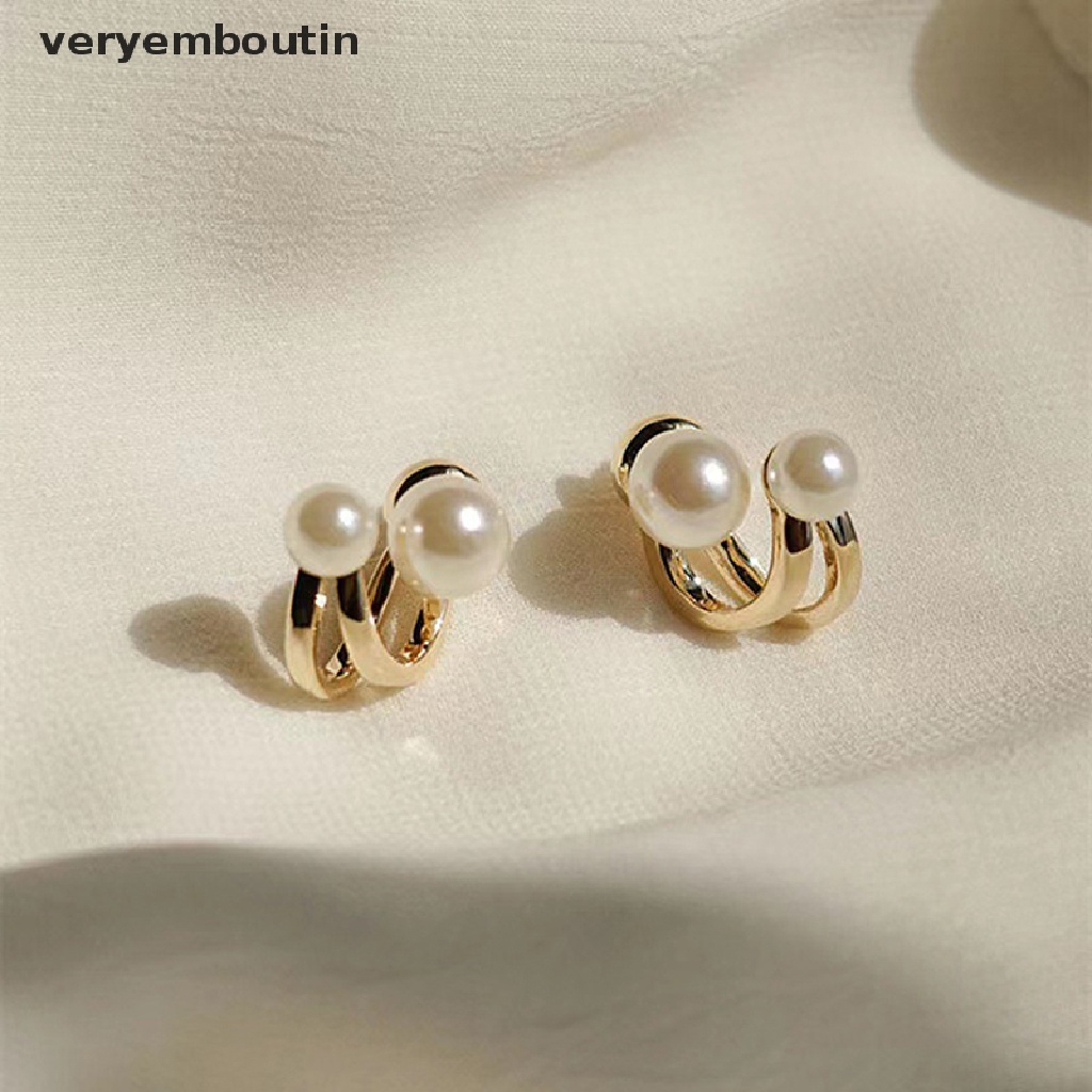 in 2021 Korean Luxury Pearl Earrings for Women Fashion Simple Pearl Stud Ear Clip n