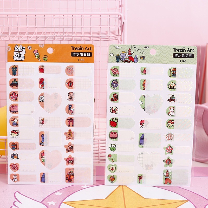 🌿Sticker dán ghi tên bé, đánh dấu đồ dùng học tập