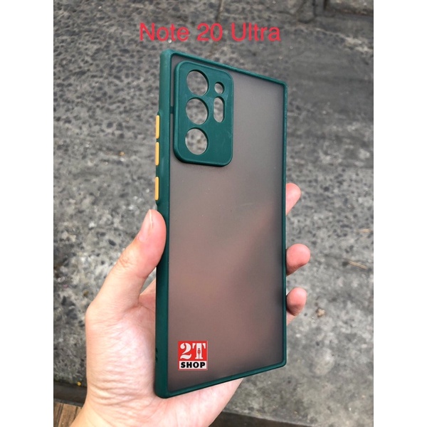 ỐP LƯNG CHỐNG SỐC GALAXY NOTE 20 ULTRA LƯNG MECA ĐEN NHÁM, VIỀN MÀU CAO SU
