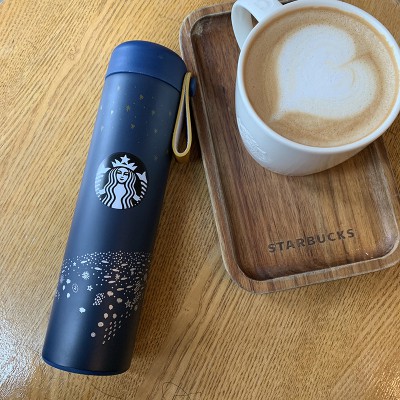 Bình giữ nhiệt Starbucks Anniversary Collection Galaxy - Dải Ngân Hà - Quai da - 500ml