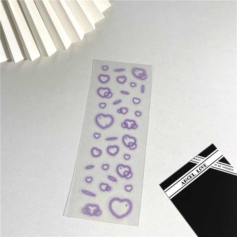 Miếng dán trong suốt hình trái tim dễ thương trang trí tiện dụng