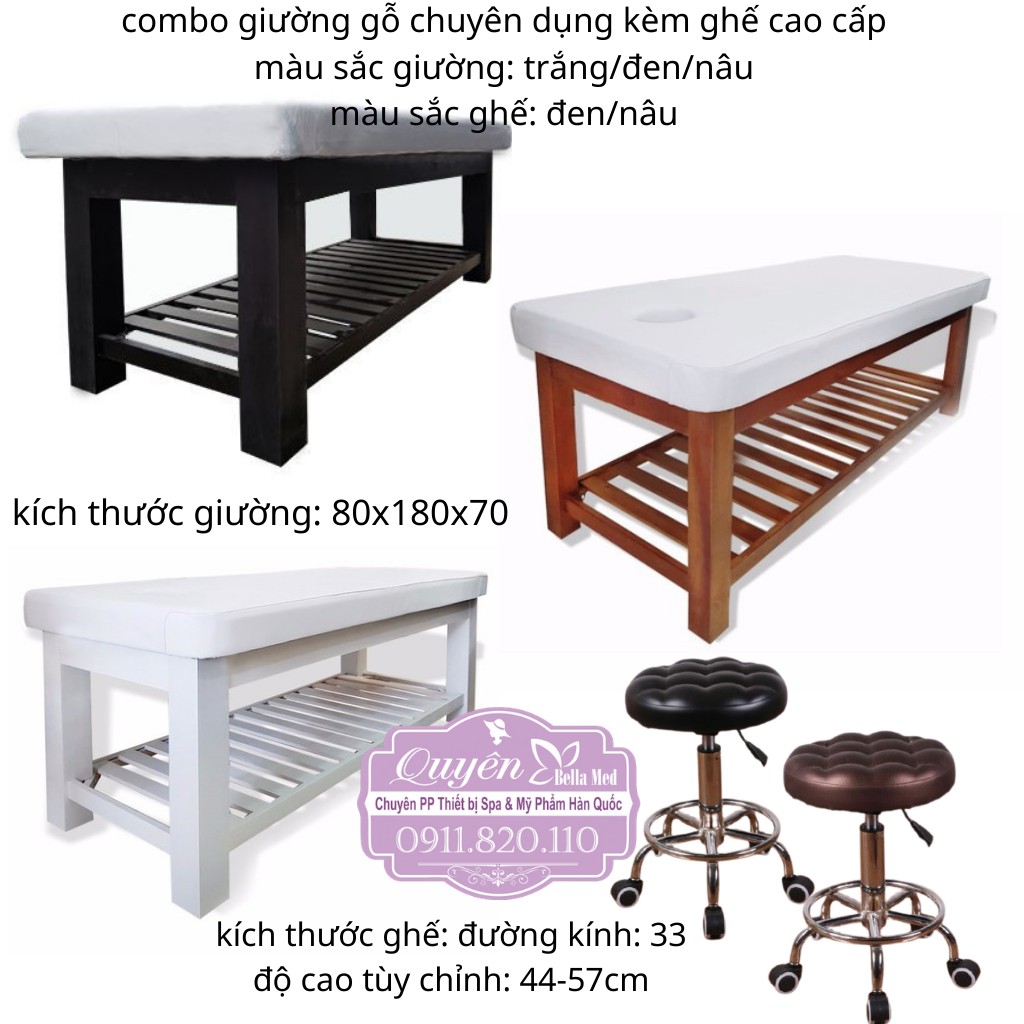 combo siêu hot giường gỗ chuyên dụng kèm ghế