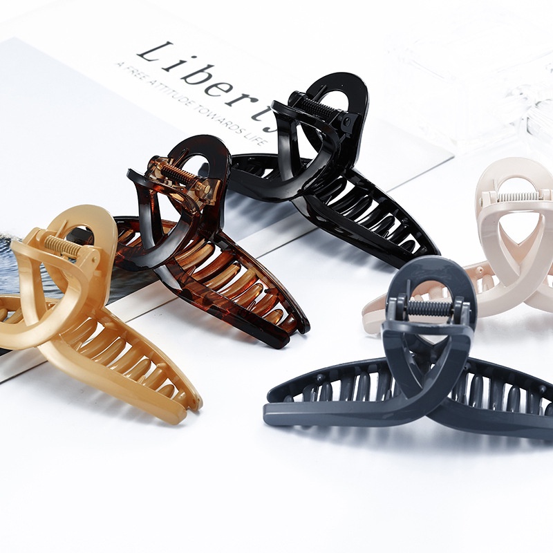 Haimeikang Kẹp tóc màu trơn phong cách retro sành điệu cho nữ