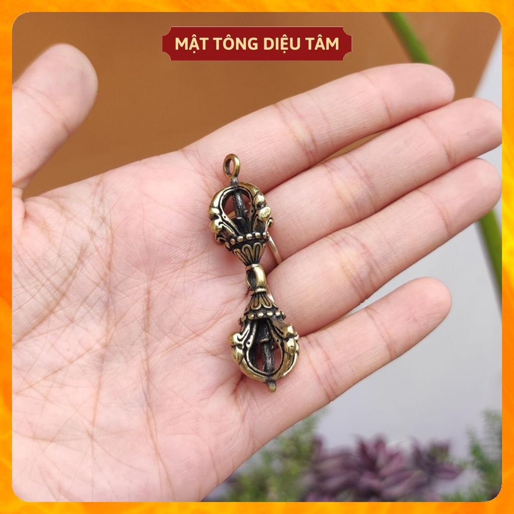 Dây chuyền chỉ ngũ sắc chày kim cang chuỳ kim cương màu bạc pháp khí mật tông phong thuỷ chữ Om Mani Padme Hūm