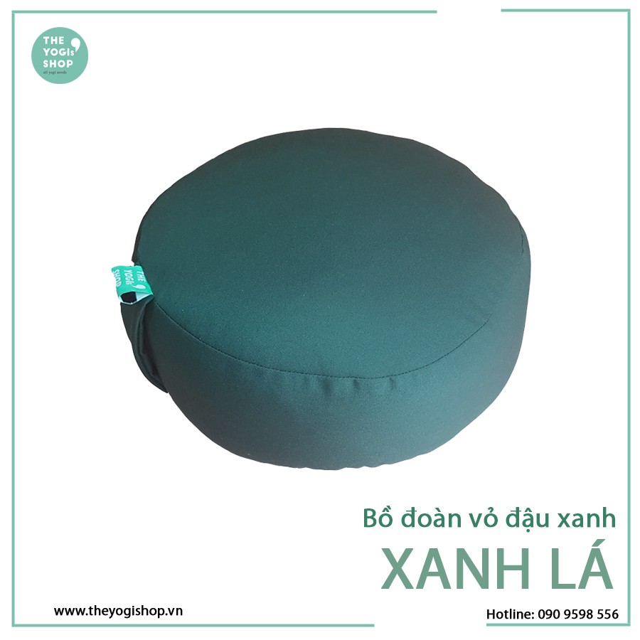 Bồ Đoàn (Đệm) Ngồi thiền Vỏ Đậu Xanh The Yogis' Shop - Kích thước: đường kính 25cm, cao 8cm