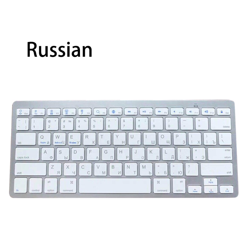 Bàn Phím Bluetooth Không Dây Di Động Kiểu Nga / Tây Ban Nha / Hàn Quốc Siêu Nhẹ Cho Máy Tính Bảng / Laptop / Điện Thoại