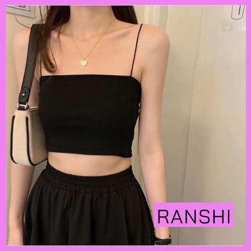 Áo 2 Dây Sợi Bún Ranshi Áo Croptop 2 Dây Chất Thun Co Giãn 4 Chiều Dáng Basic Dễ Mix Đồ - RA064