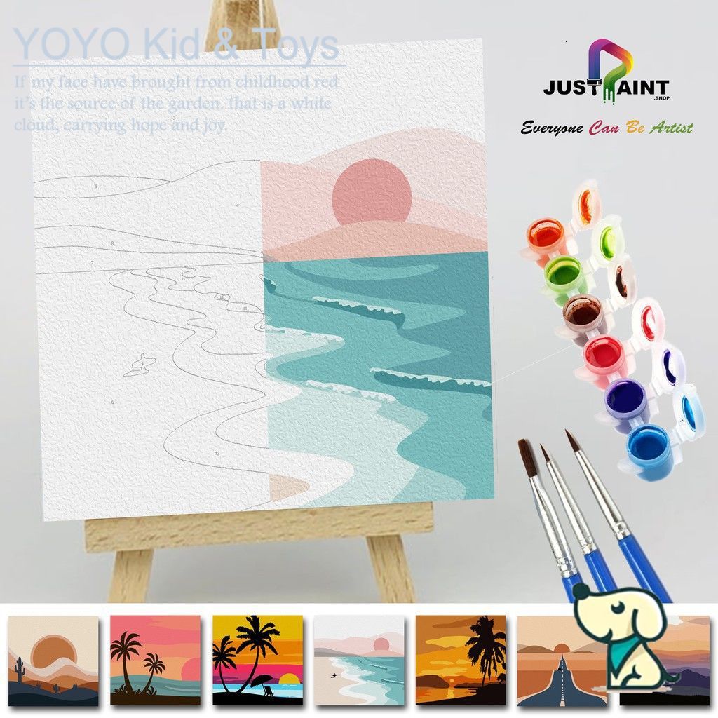 Tranh số hóa màu acrylic tô theo mã số trên vải canvas trang trí nội thất 20X20CM XH123 | BigBuy360 - bigbuy360.vn
