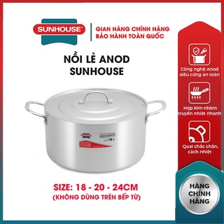 Lẻ nồi nhôm anod sunhouse 18 20 24 cm bộ nồi nhôm đúc bền cứng sáng bóng chống hoen gỉ cao cấp chính hãng