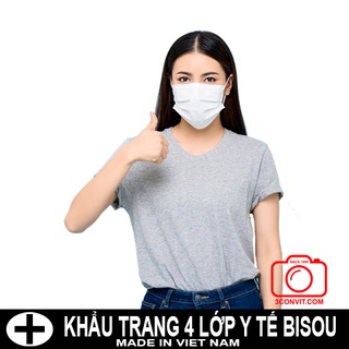 Hộp 50 khẩu trang y tế 4 lớp kháng khuẩn Bisou