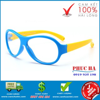 Kính đi đêm cho bé, Mắt kính trẻ em gọng dẻo CT26 - Xanh Dương, Kính không độ trẻ em