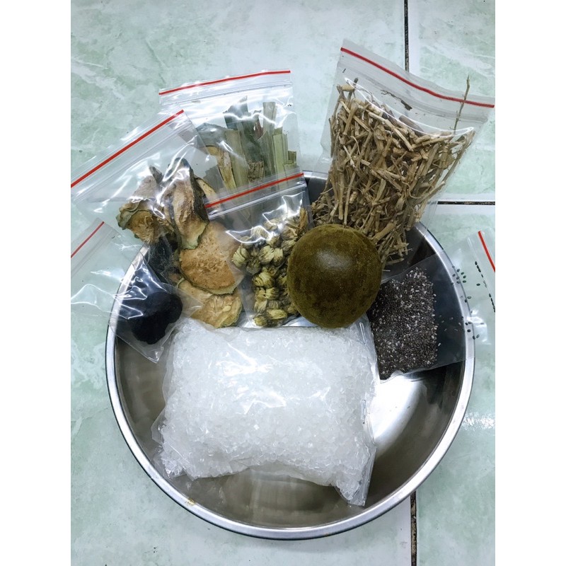 Set trà Bí Đao - Hạt Chia - 8 vị ( có bao gồm đường phèn )