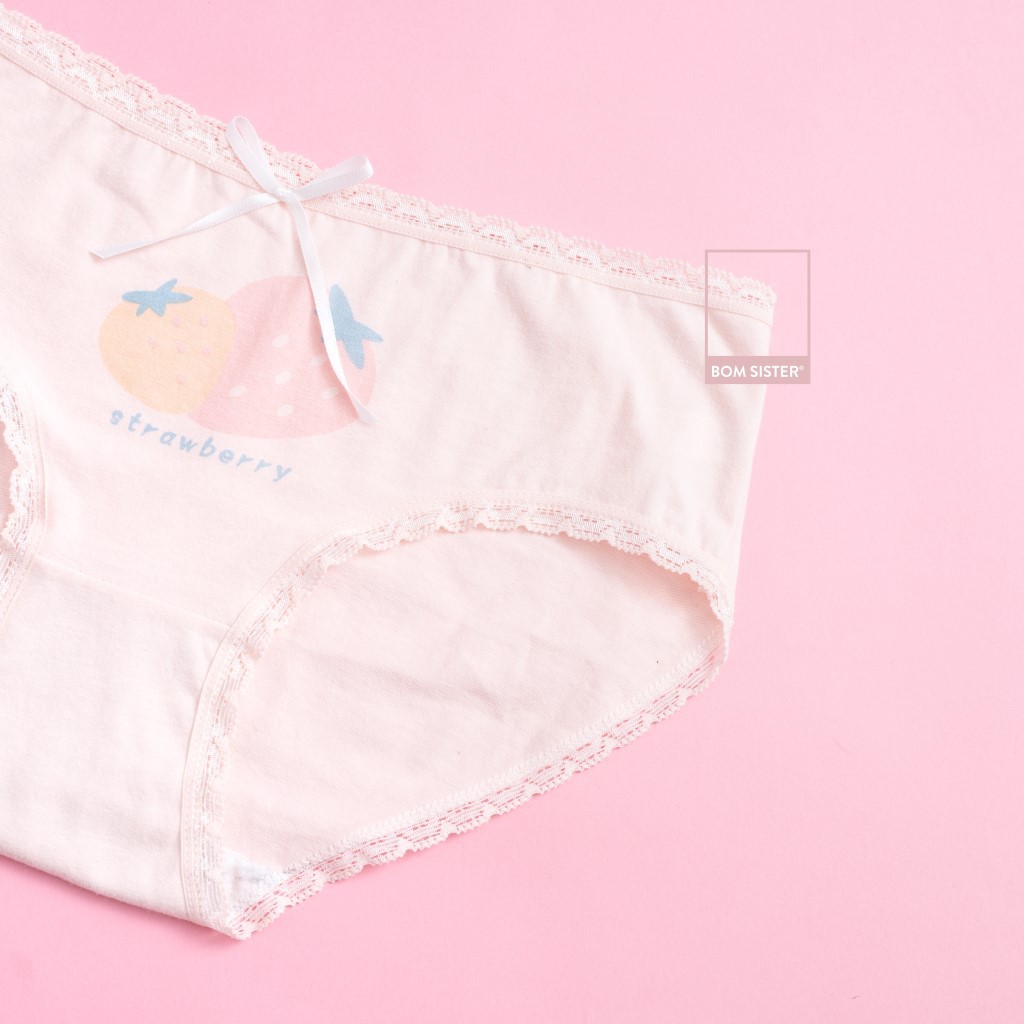 [Mã FAMALLT5 giảm 15% đơn 150k] Quần lót cotton pha viền ren đính nơ họa tiết dễ thương BOM SISTER Q3011-3 | BigBuy360 - bigbuy360.vn