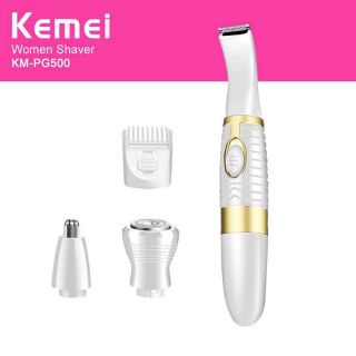 Máy tỉa chân mày, cạo lông, cạo râu, tỉa tóc, tỉa lông mũi đa chức năng 6in1 Kemei PG500