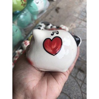 [CÓ SHIP HỎA TỐC]Heo đất sứ tròn CUTE size mini ( Nhẫn 1 chỉ ) 6x8x8 cm