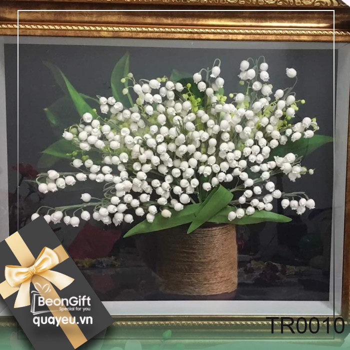 Tranh hoa đất sét bi trắng