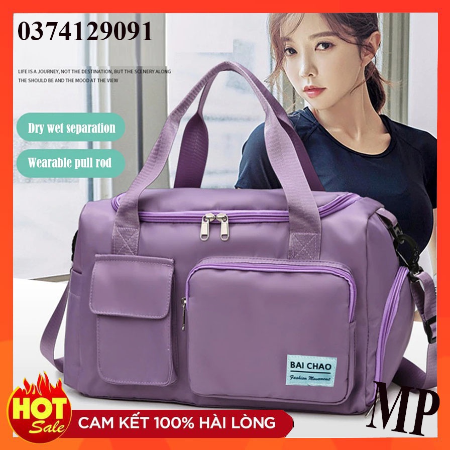 Túi Du Lịch, Túi Trống Thể Thao Nam Nữ Gấp Gọn Được, Chống Thấm Nước, Có Ngăn Để Giày Cao Cấp