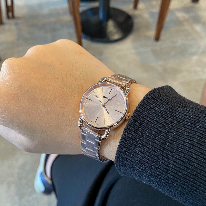 Đồng hồ nữ Classic Vintage Casio LTP-E412 LTP-E412PG-4A [ Trạm Thời Gian ] - Kích thước vỏ : 36,5×30