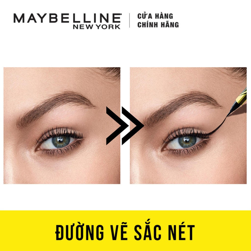 Bút kẻ mắt không thấm nước siêu sắc mảnh không lem không trôi Maybelline New York HyperSharp Liner Đen 0.5g | BigBuy360 - bigbuy360.vn