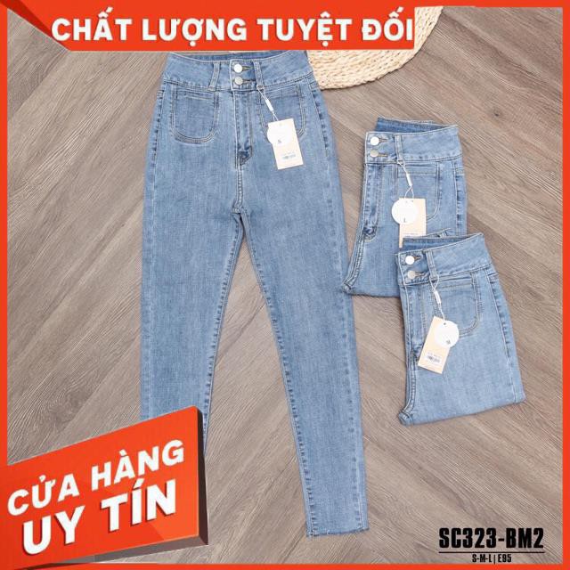 [Mã WASTMAY giảm 15% tối đa 30K đơn 150K] QUẦN JEANS ÔM ĐÁY CAO TÚI U cạp 2 nút- ảnh thật shop chụp | BigBuy360 - bigbuy360.vn