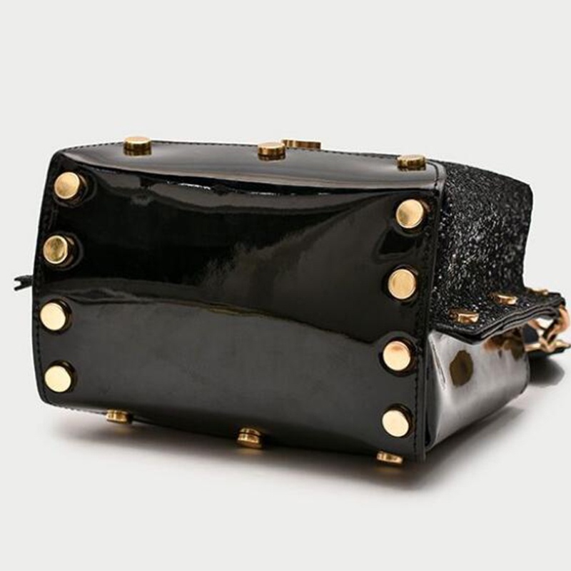 Túi Đeo Chéo Da Giả Đính Kim Sa Lấp Lánh Thời Trang Cho Nữ