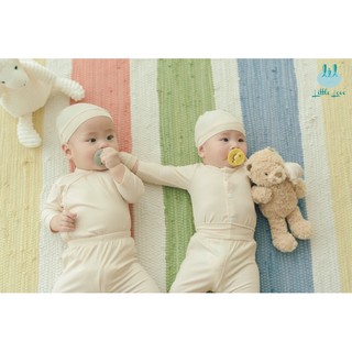 Set sơ sinh cài chéo Little Love vải tăm cho bé sơ sinh 0-6 tháng