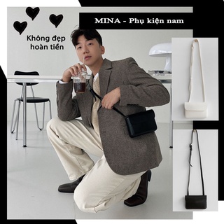 Túi đeo chéo mini giỏ nhỏ nam thời trang phong cách Hàn Quốc bóp đeo vai chất da đẹp cứng cáp Minagram